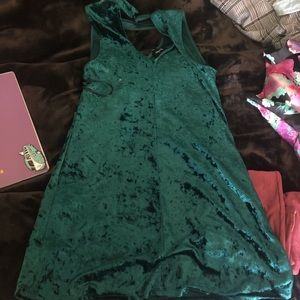 Green velvet dress